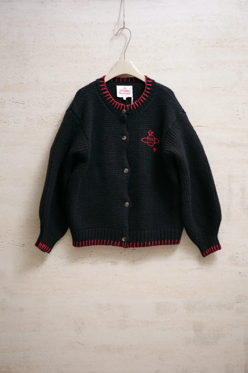 vivienne west wood Queen Mother West 25 Saturn red label limited classic scarf wool knitted short cardigan sweater S M L